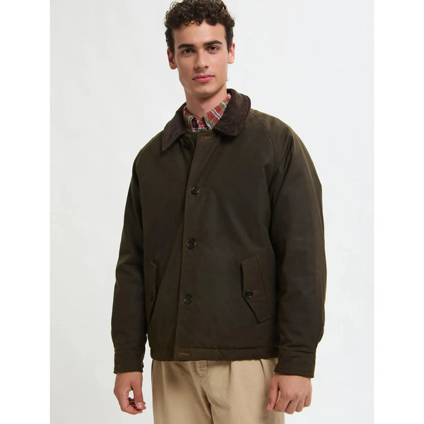Baracuta Waxed Deck Jacket — Deep Moss