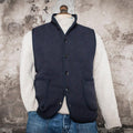 Fleurs de Bagne Gilet Col Officier — Navy