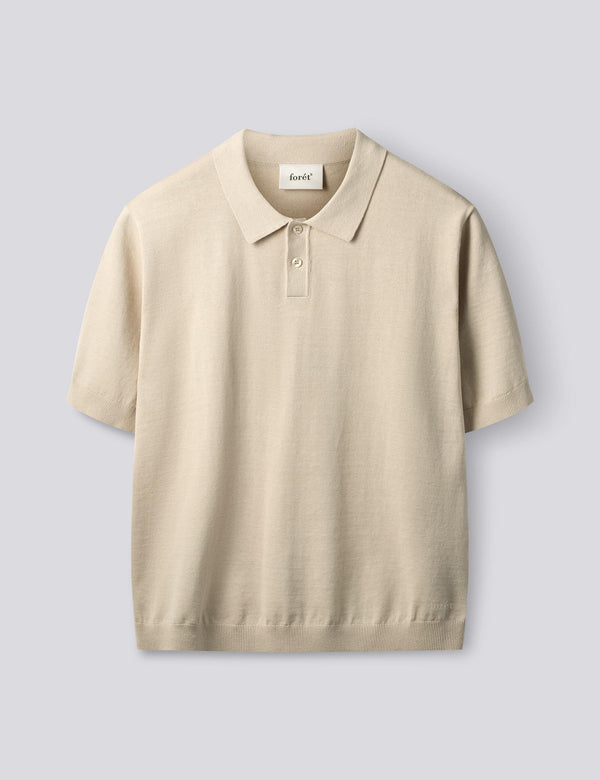 Forêt Sea Cotton Linen Polo — Navy / Oatmeal