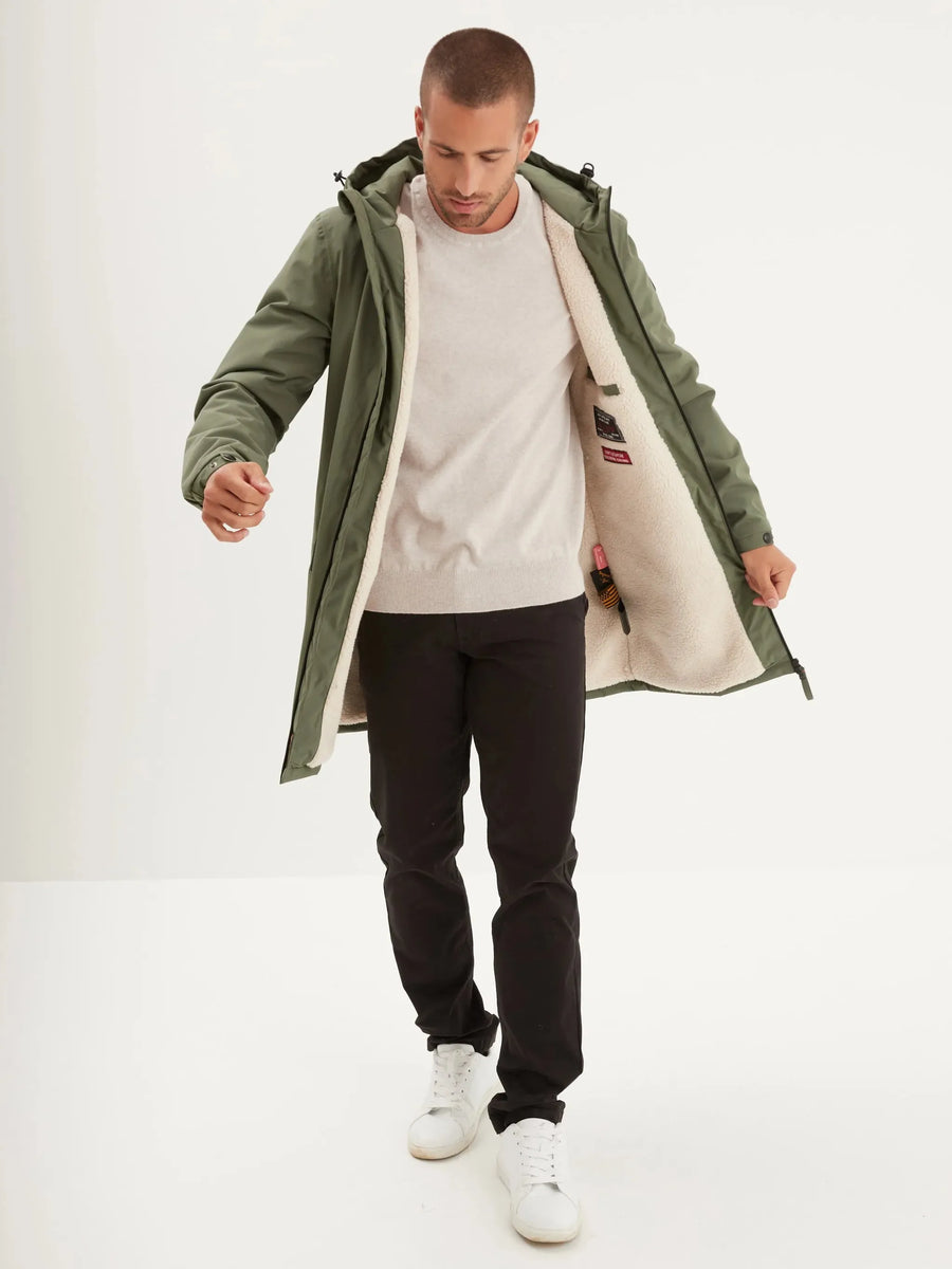 Daytona73 Regen Sherpa Jacket — Khaki Green / Navy-DAYTONA73-Industrie