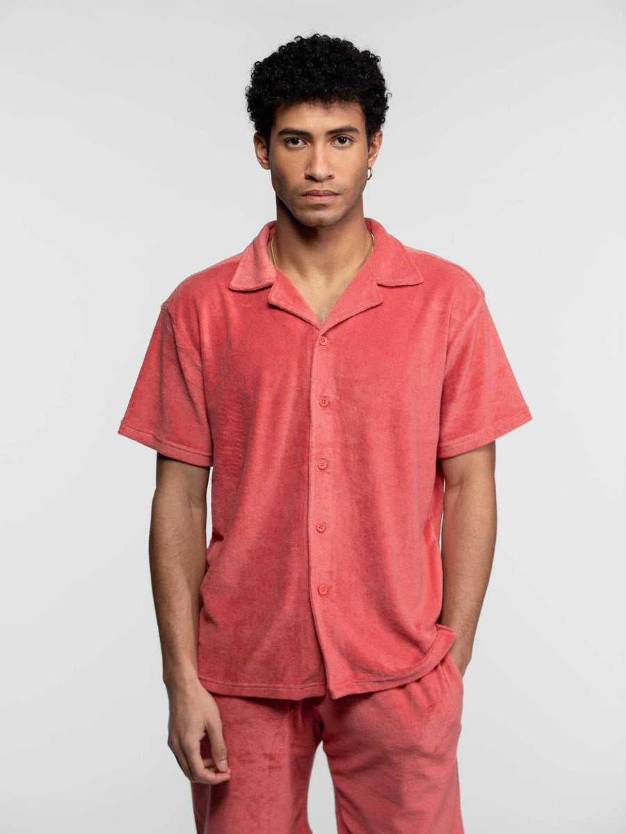 Daytona73 Polo Oxnard Éponge — Corail / Natural / Navy