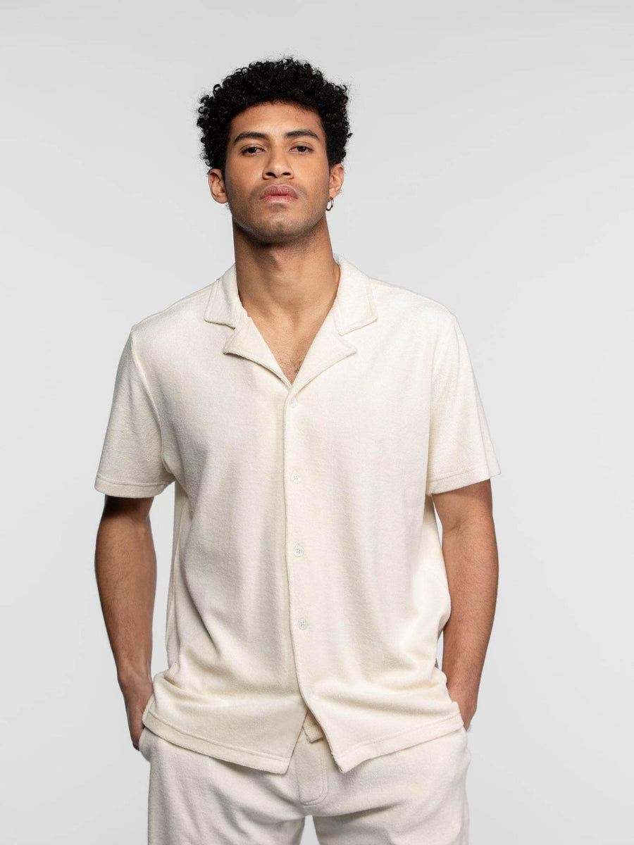 Daytona73 Oxnard Polo Éponge — Corail / Natural / Navy-DAYTONA73-Industrie