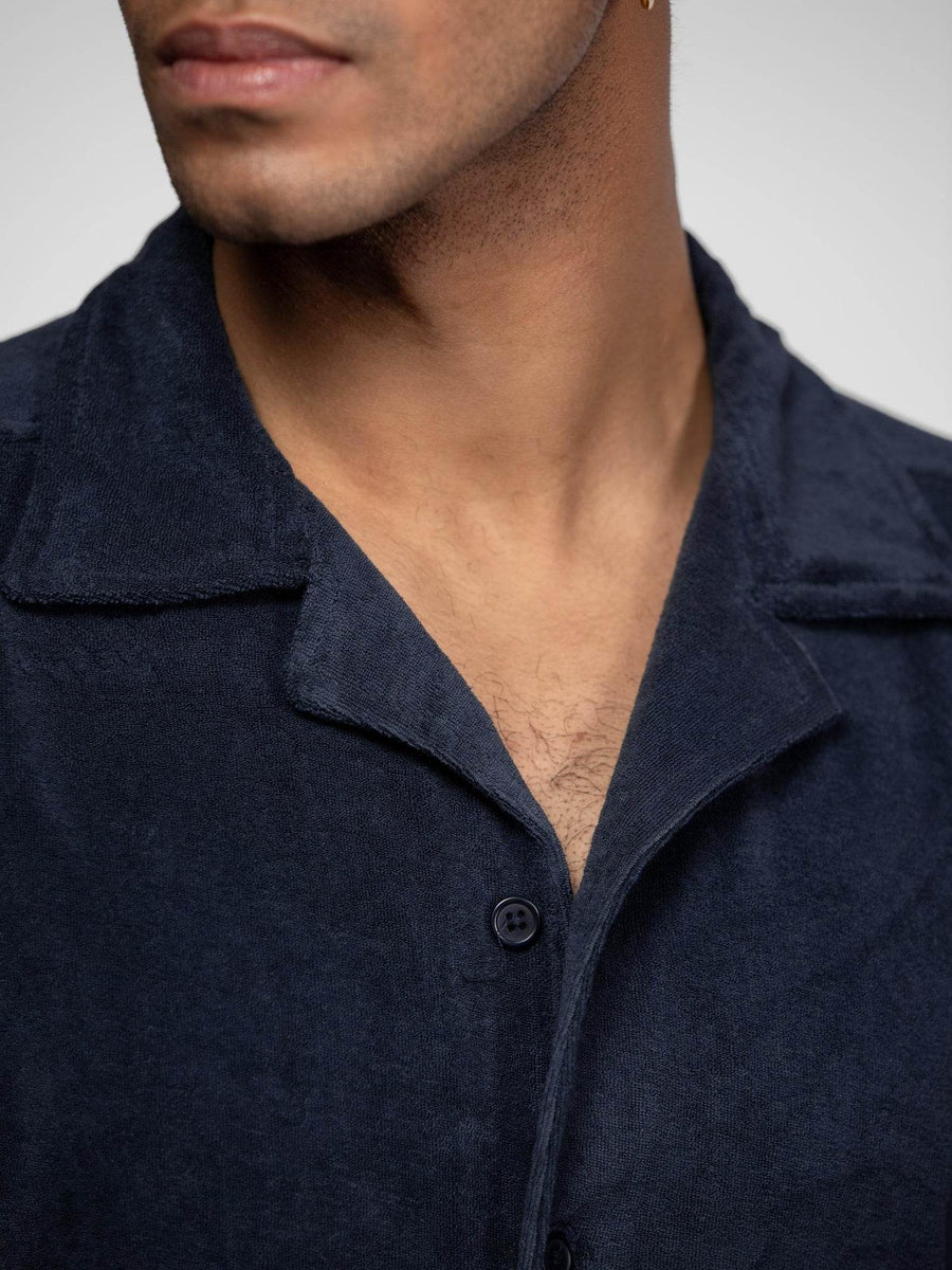 Daytona73 Oxnard Polo Éponge — Corail / Natural / Navy-DAYTONA73-Industrie