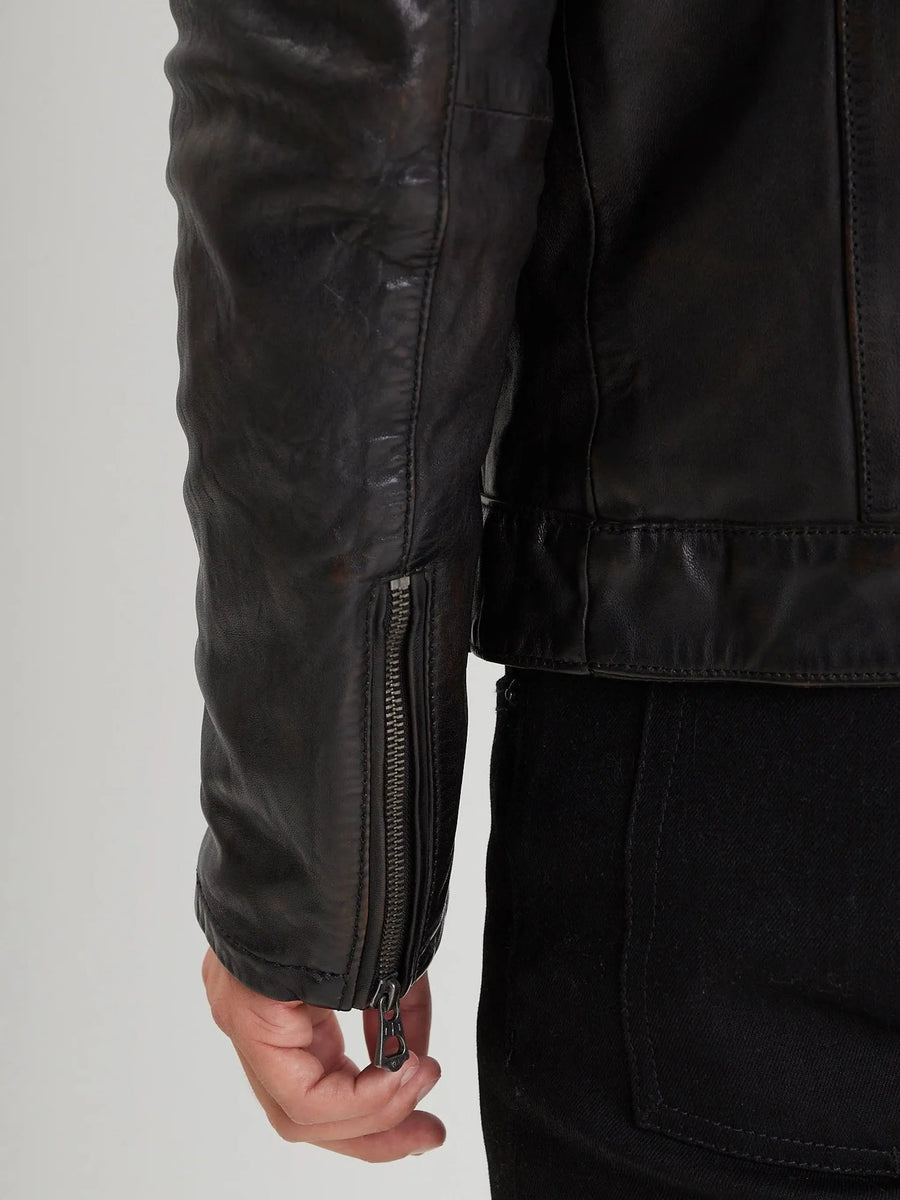 Daytona73 Pirate Fur Lamb Ermis Jacket — Black-DAYTONA73-Industrie