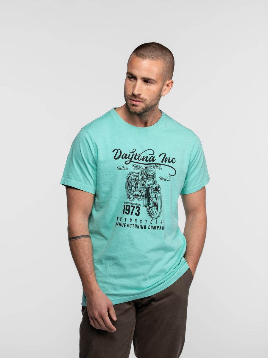 Daytona73 T-shirt Sherbrooke Combed Cotton — Mint / Navy / White