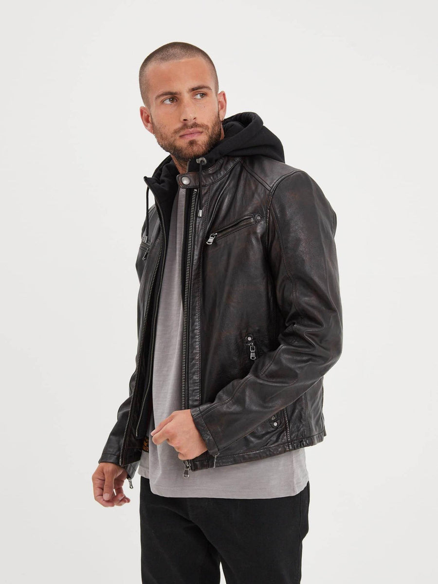 Daytona73 Winstoner Jacket — Black/Cognac-DAYTONA73-Industrie