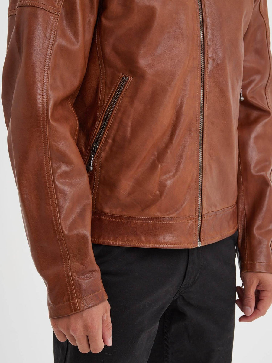 Daytona73 Mick Sheep Tiger Jacket — Black / Bison / Cognac-DAYTONA73-Industrie