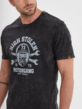 Daytona73 Monroe Slub Cotton T-Shirt — Black / Green Moss-DAYTONA73-Industrie