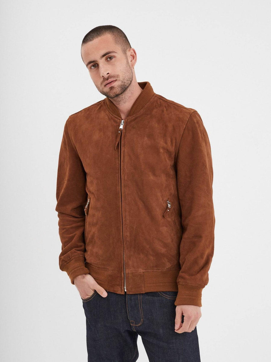 Daytona73 Windon Goat Suede Jacket — Cognac-DAYTONA73-Industrie