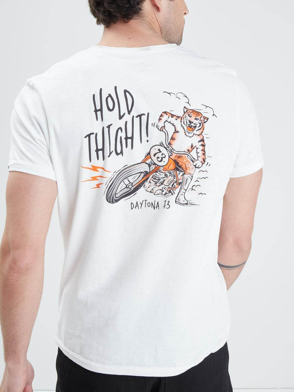 Daytona73 T-shirt Tiger Slub Cotton — White
