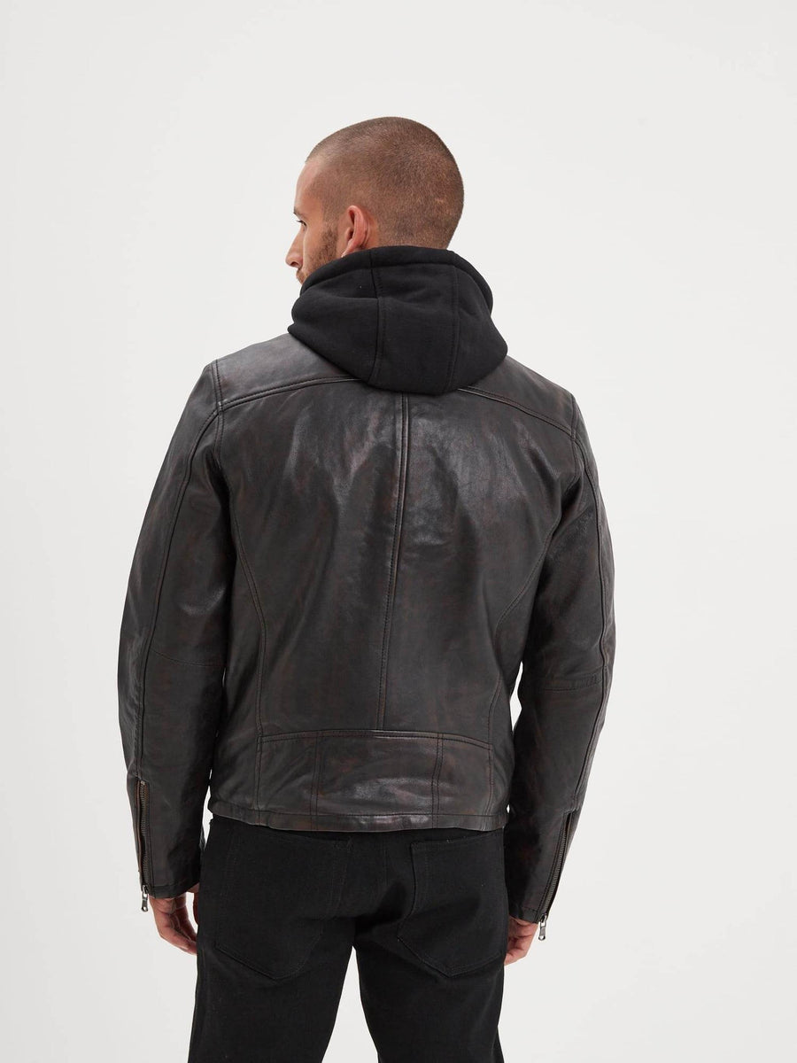 Daytona73 Winstoner Jacket — Black/Cognac-DAYTONA73-Industrie