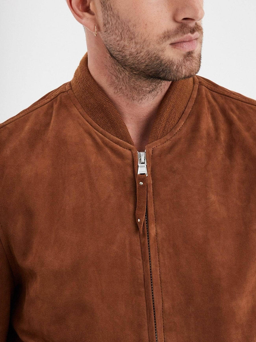 Daytona73 Windon Goat Suede Jacket — Cognac-DAYTONA73-Industrie