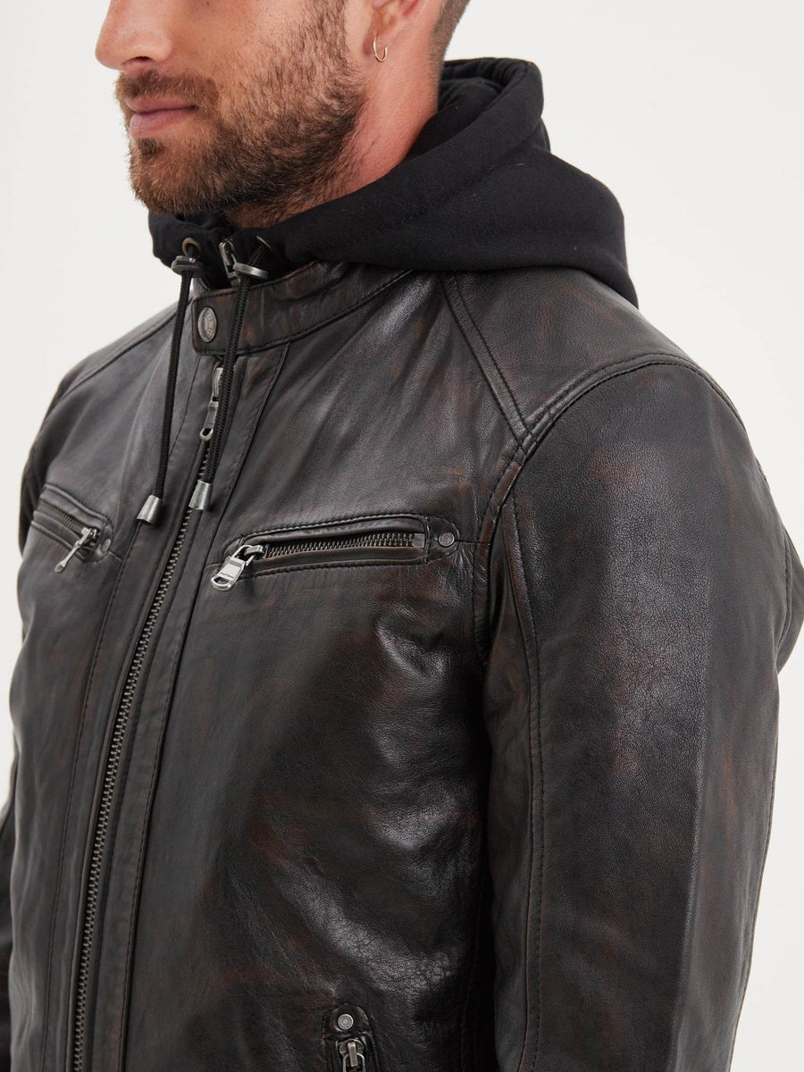 Daytona73 Winstoner Jacket — Black/Cognac-DAYTONA73-Industrie