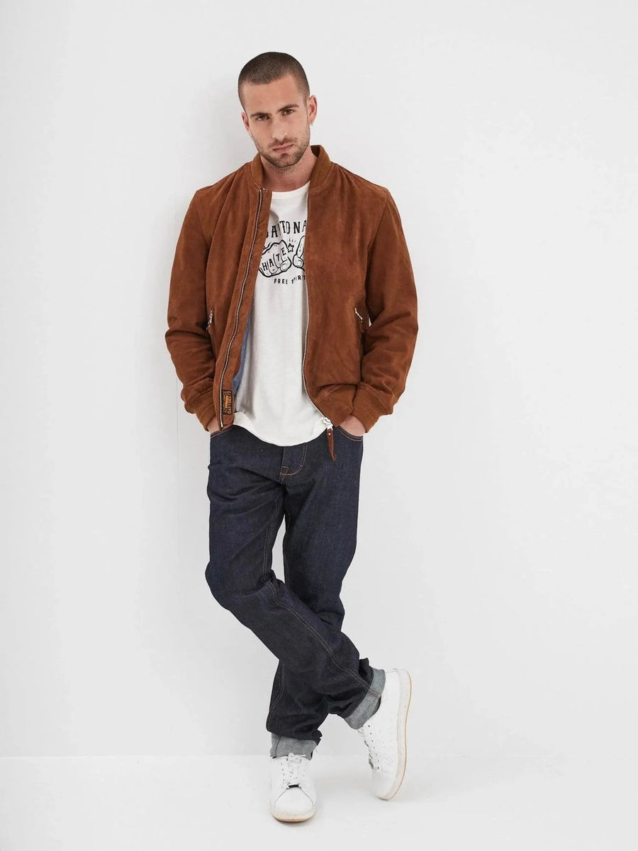 Daytona73 Windon Goat Suede Jacket — Cognac-DAYTONA73-Industrie