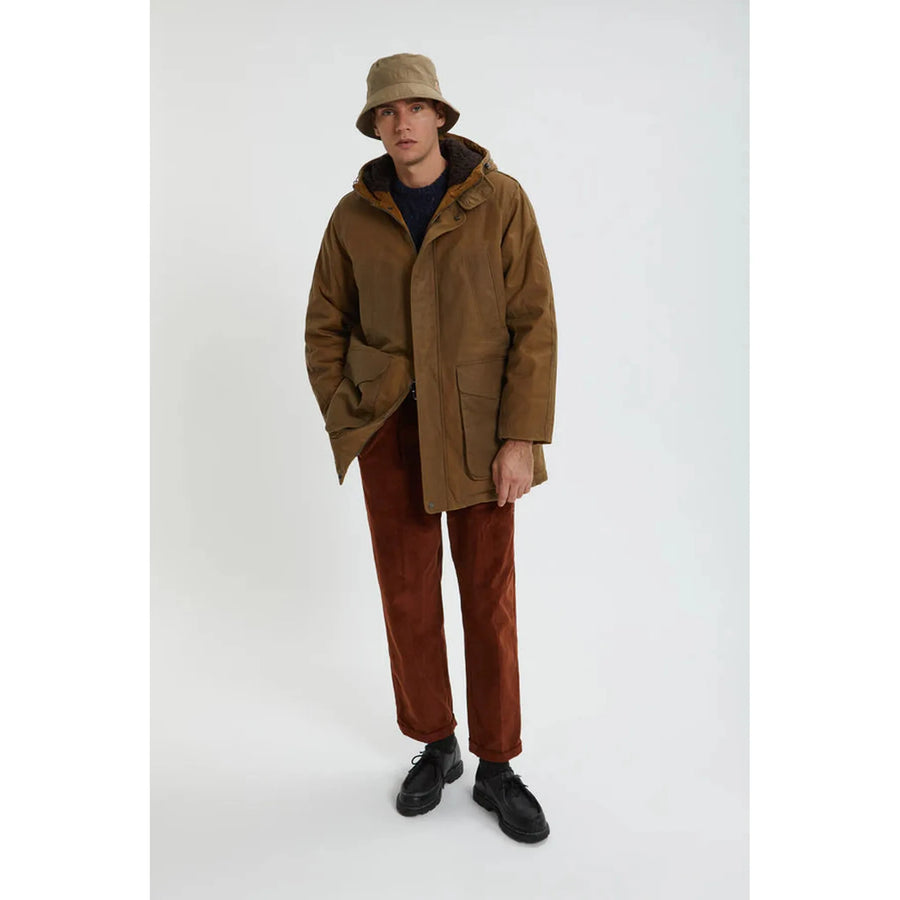 Baracuta Waxed Shooting Field Parka — Deep Moss / Tan Homme-BARACUTA-Industrie