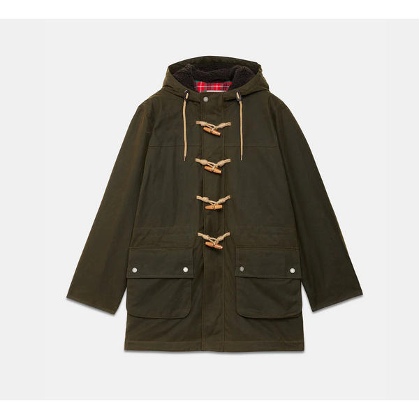 Baracuta Duffle Coat Ciré — Deep Moss