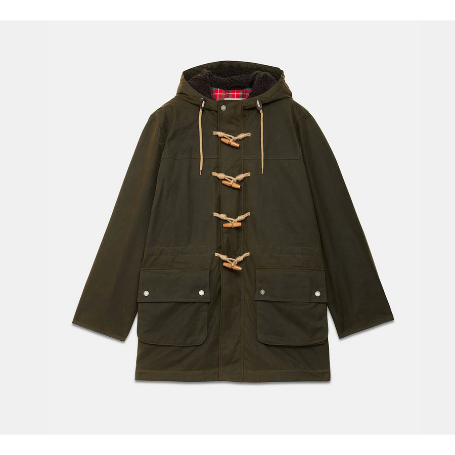 Baracuta Duffle Coat Ciré — Deep Moss