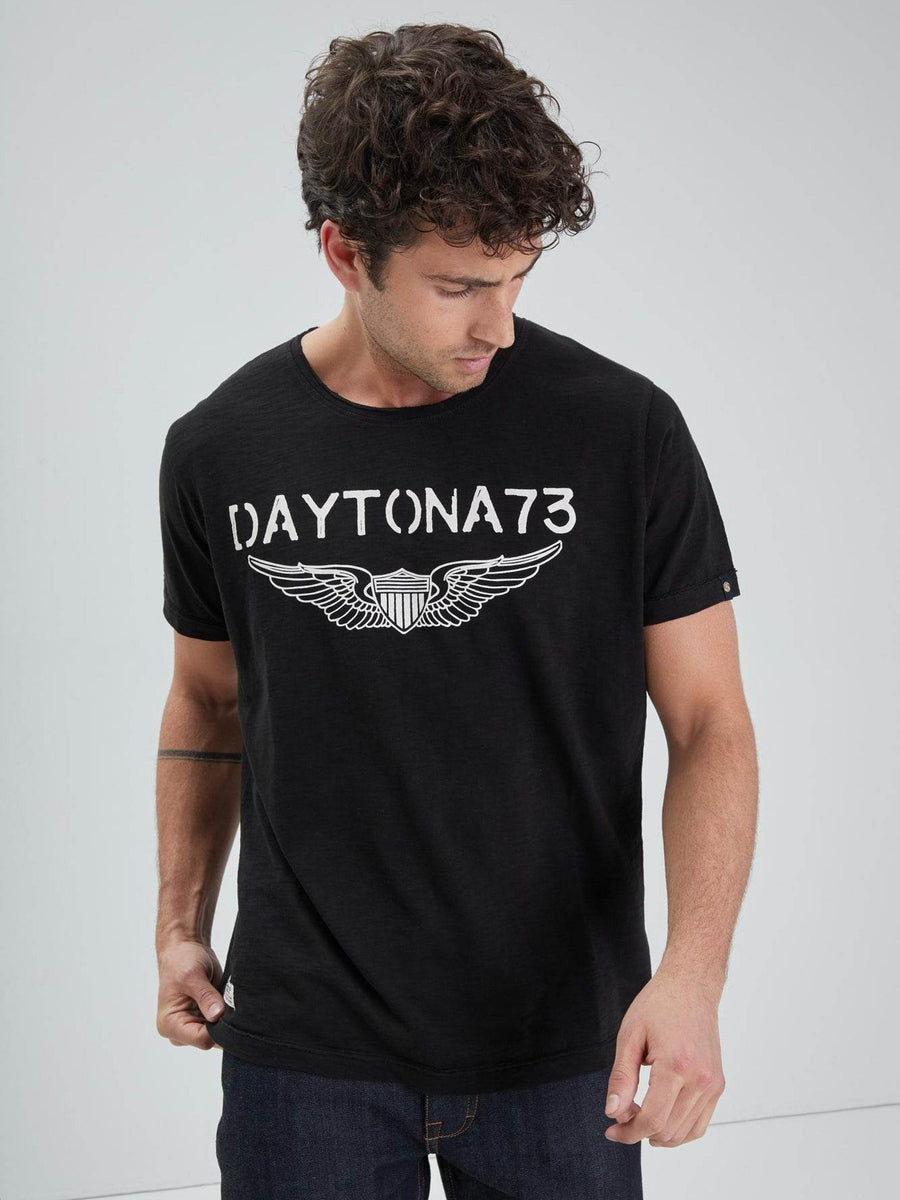 Daytona73 American Slub Cotton T-Shirt — Navy / White / Black-DAYTONA73-Industrie
