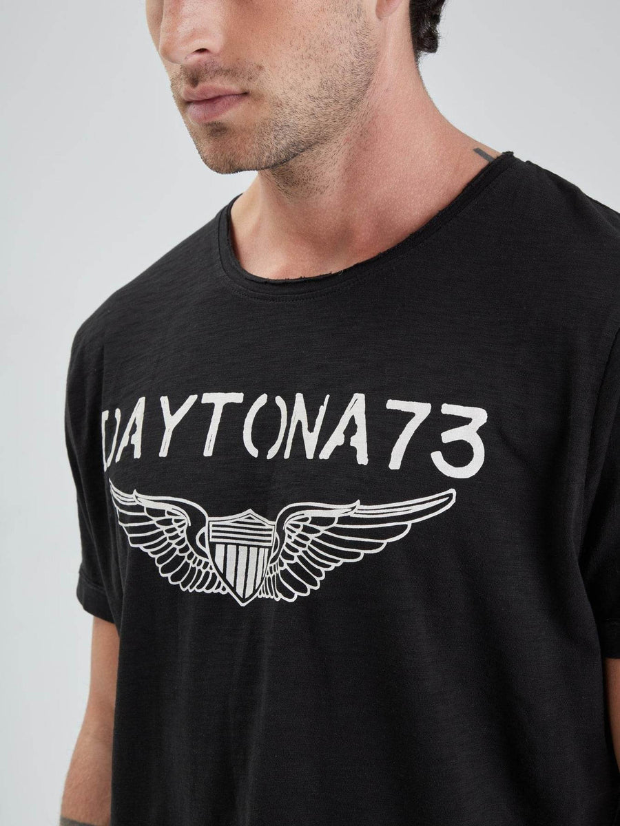 Daytona73 American Slub Cotton T-Shirt — Navy / White / Black-DAYTONA73-Industrie