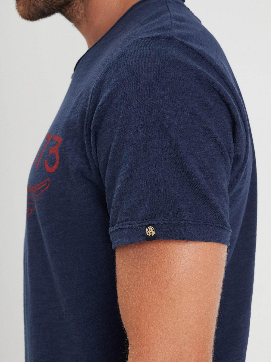 Daytona73 American Slub Cotton T-Shirt — Navy / White / Black-DAYTONA73-Industrie