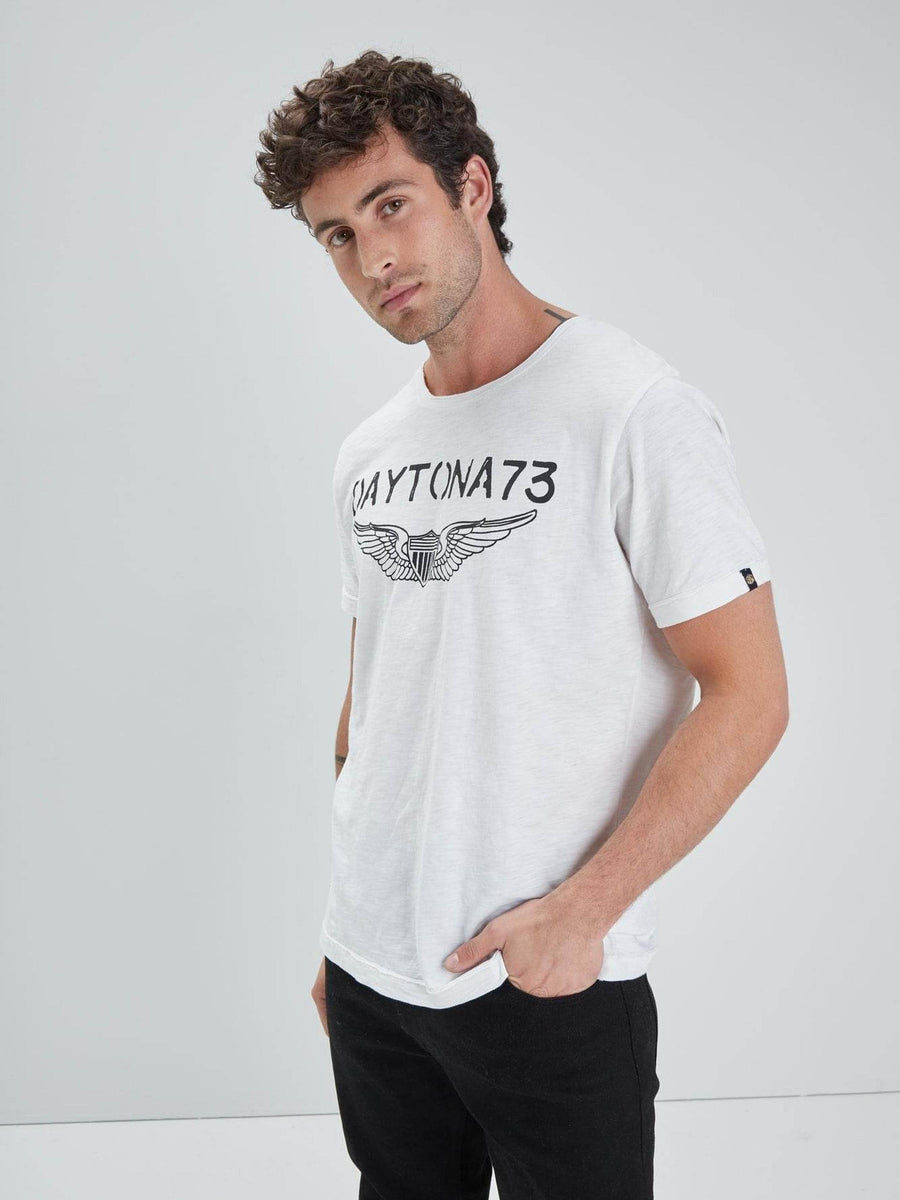 Daytona73 American Slub Cotton T-Shirt — Navy / White / Black-DAYTONA73-Industrie