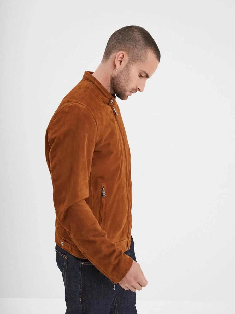Daytona73 Delf Goat Suede Jacket — Cognac / Curds / Kelp / Tobacco-DAYTONA73-Industrie