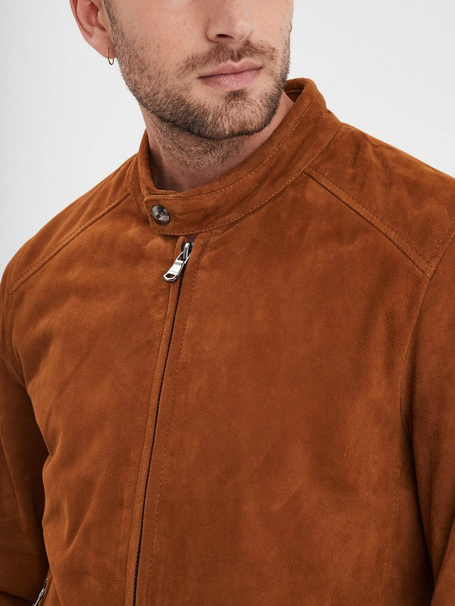 Daytona73 Delf Goat Suede Jacket — Cognac / Curds / Kelp / Tobacco-DAYTONA73-Industrie