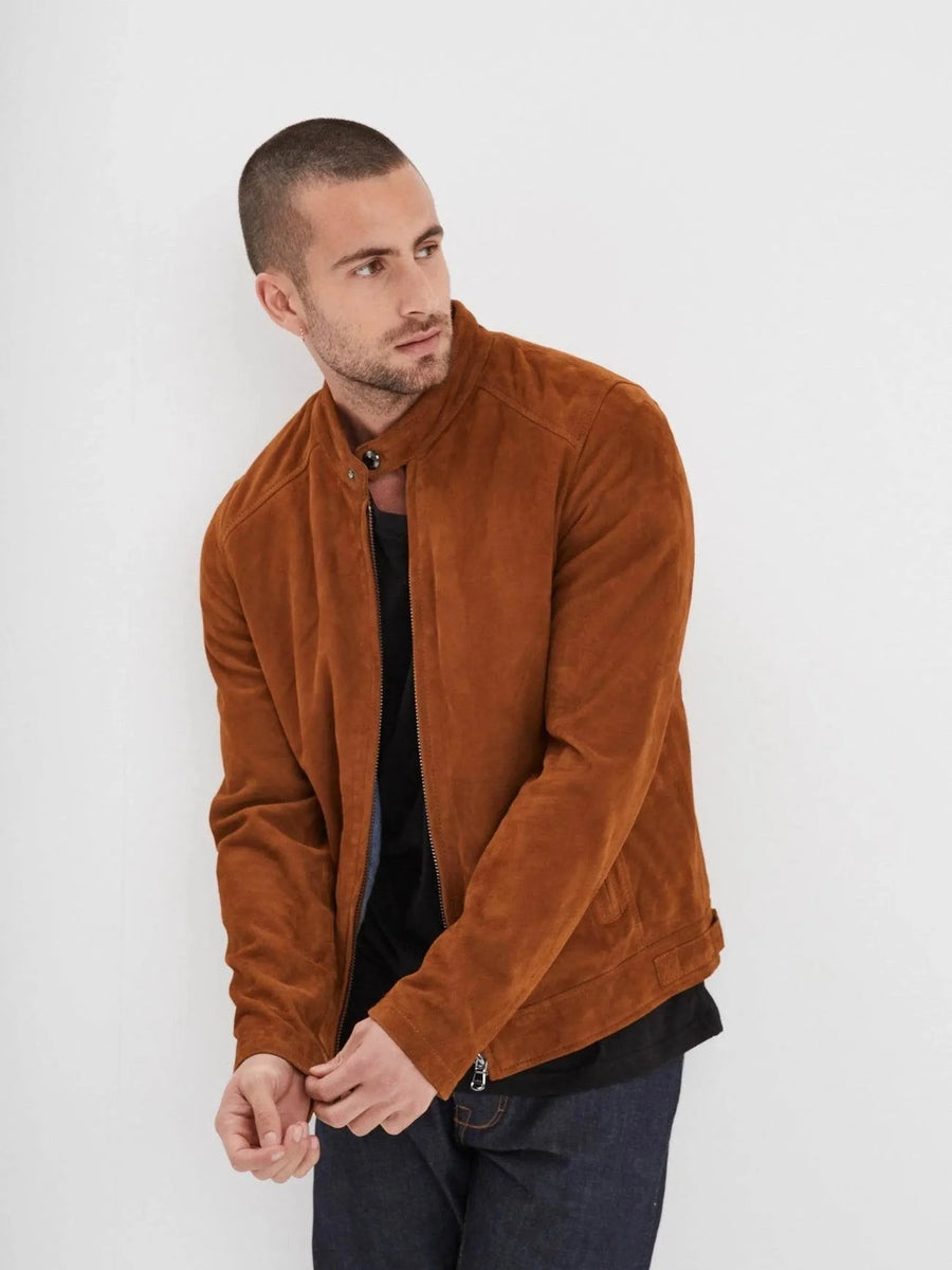 Daytona73 Delf Goat Suede Jacket — Cognac / Curds / Kelp / Tobacco-DAYTONA73-Industrie