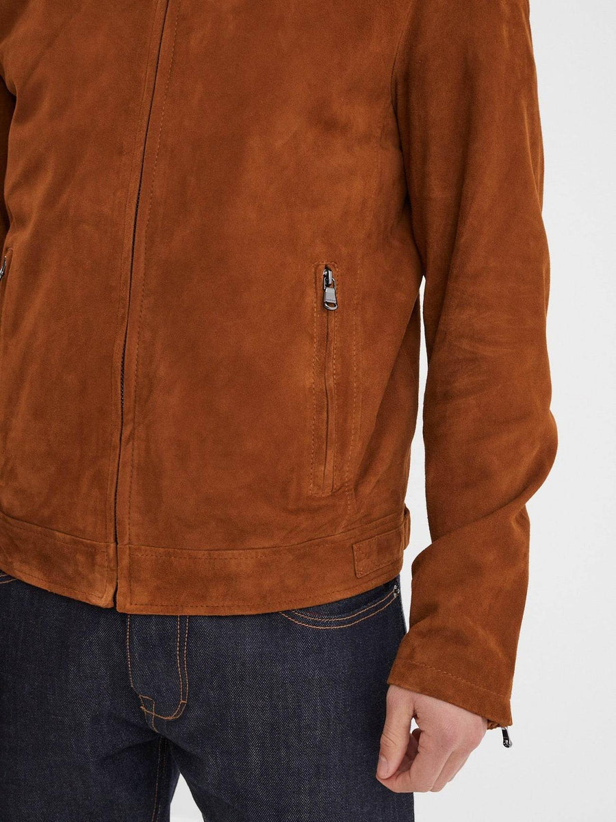 Daytona73 Delf Goat Suede Jacket — Cognac / Curds / Kelp / Tobacco-DAYTONA73-Industrie