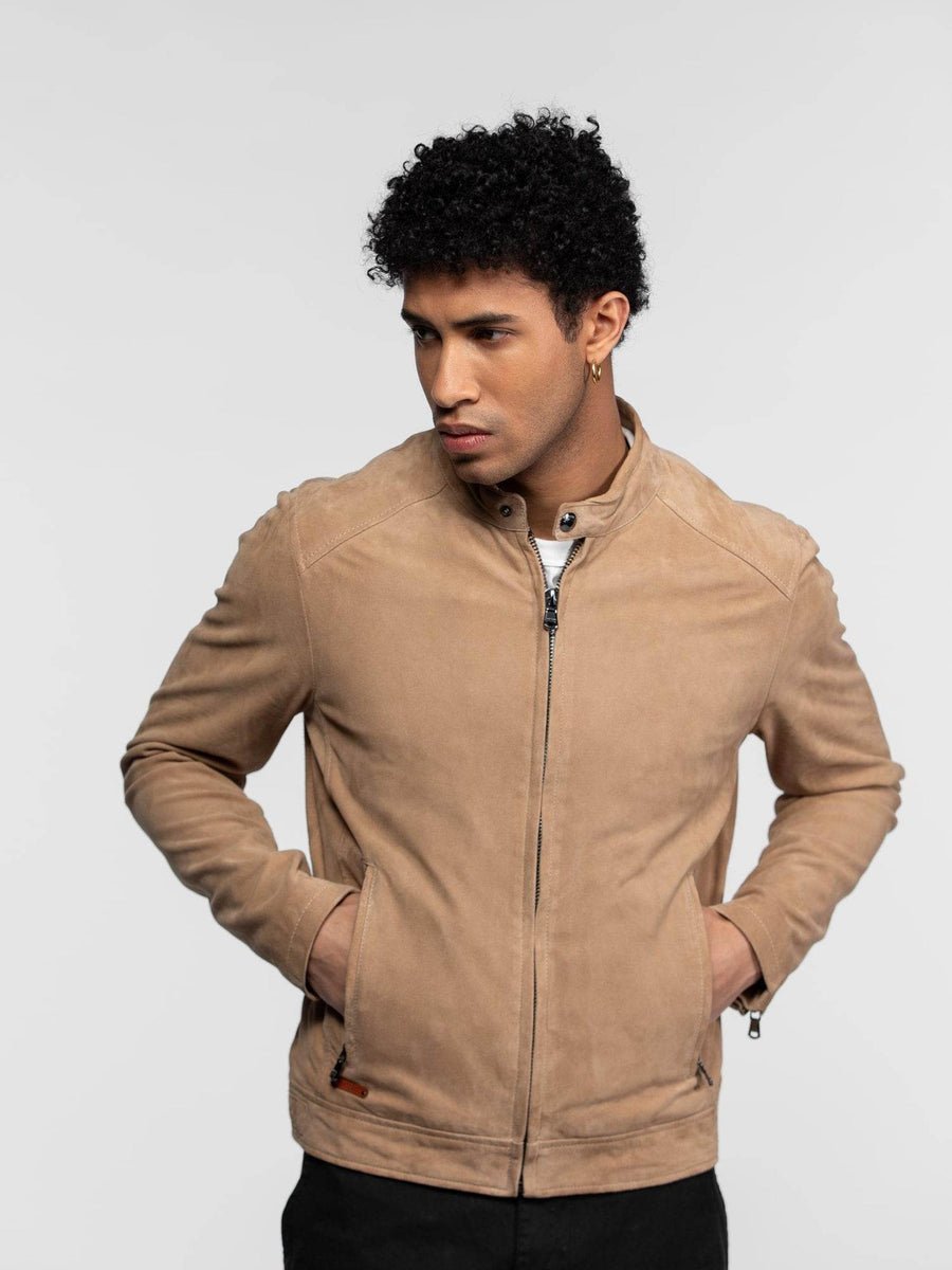 Daytona73 Delf Goat Suede Jacket — Cognac / Curds / Kelp / Tobacco-DAYTONA73-Industrie