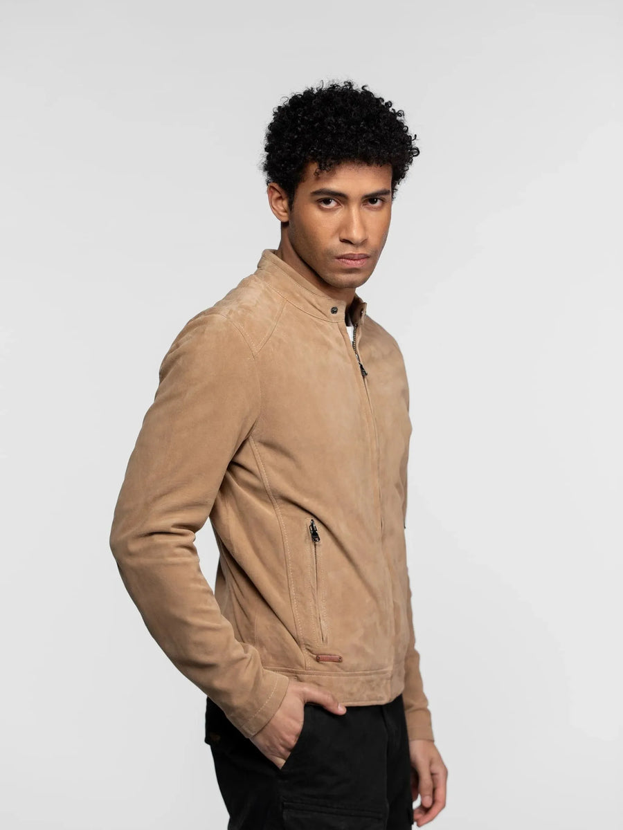 Daytona73 Delf Goat Suede Jacket — Cognac / Curds / Kelp / Tobacco-DAYTONA73-Industrie