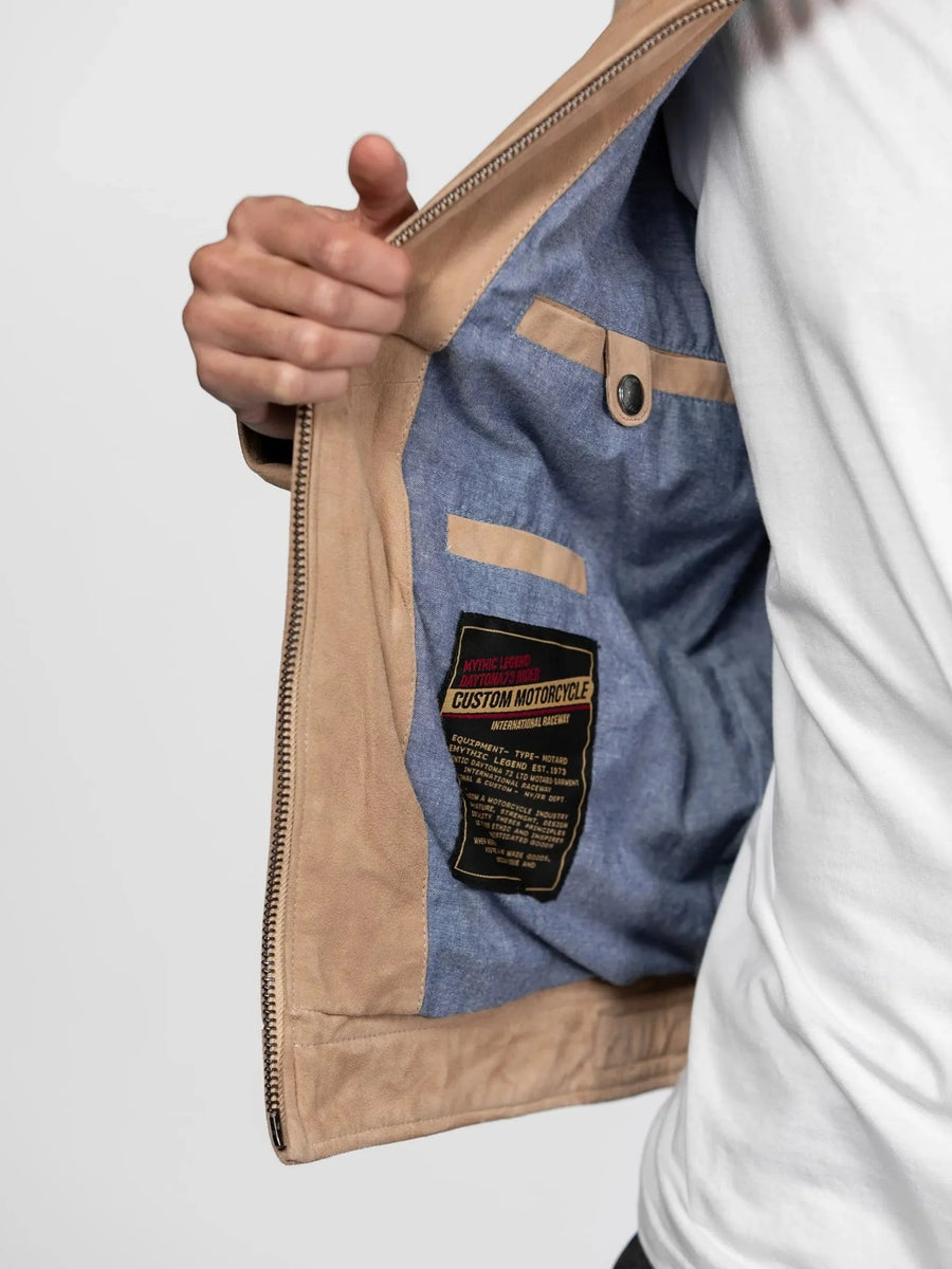 Daytona73 Delf Goat Suede Jacket — Cognac / Curds / Kelp / Tobacco-DAYTONA73-Industrie