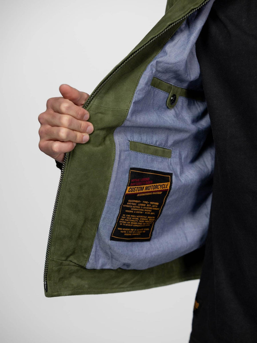 Daytona73 Delf Goat Suede Jacket — Cognac / Curds / Kelp / Tobacco-DAYTONA73-Industrie
