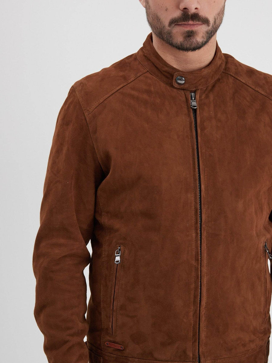 Daytona73 Delf Goat Suede Jacket — Cognac / Curds / Kelp / Tobacco-DAYTONA73-Industrie