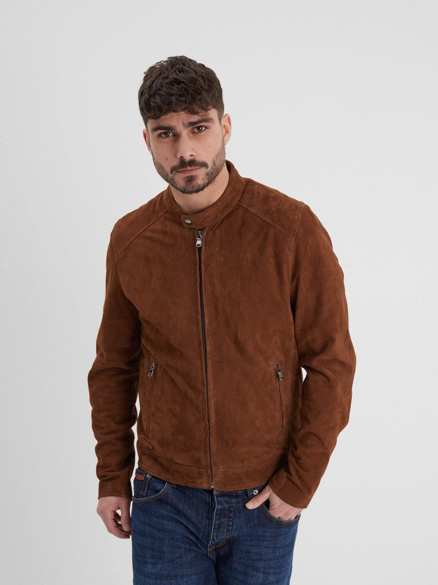 Daytona73 Delf Goat Suede Jacket — Cognac / Curds / Kelp / Tobacco-DAYTONA73-Industrie