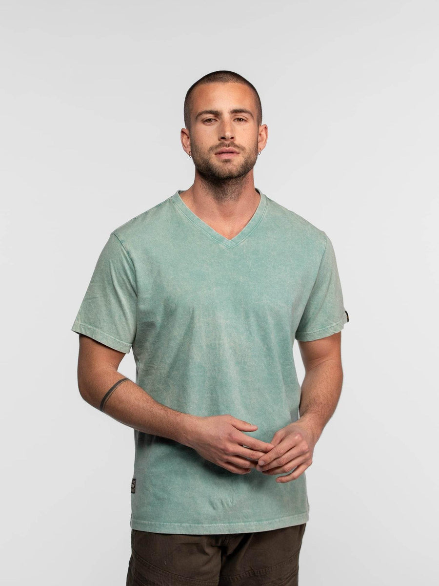 Daytona73 Donell V Combed Cotton T-Shirt — Gold Yellow / Jade-DAYTONA73-Industrie