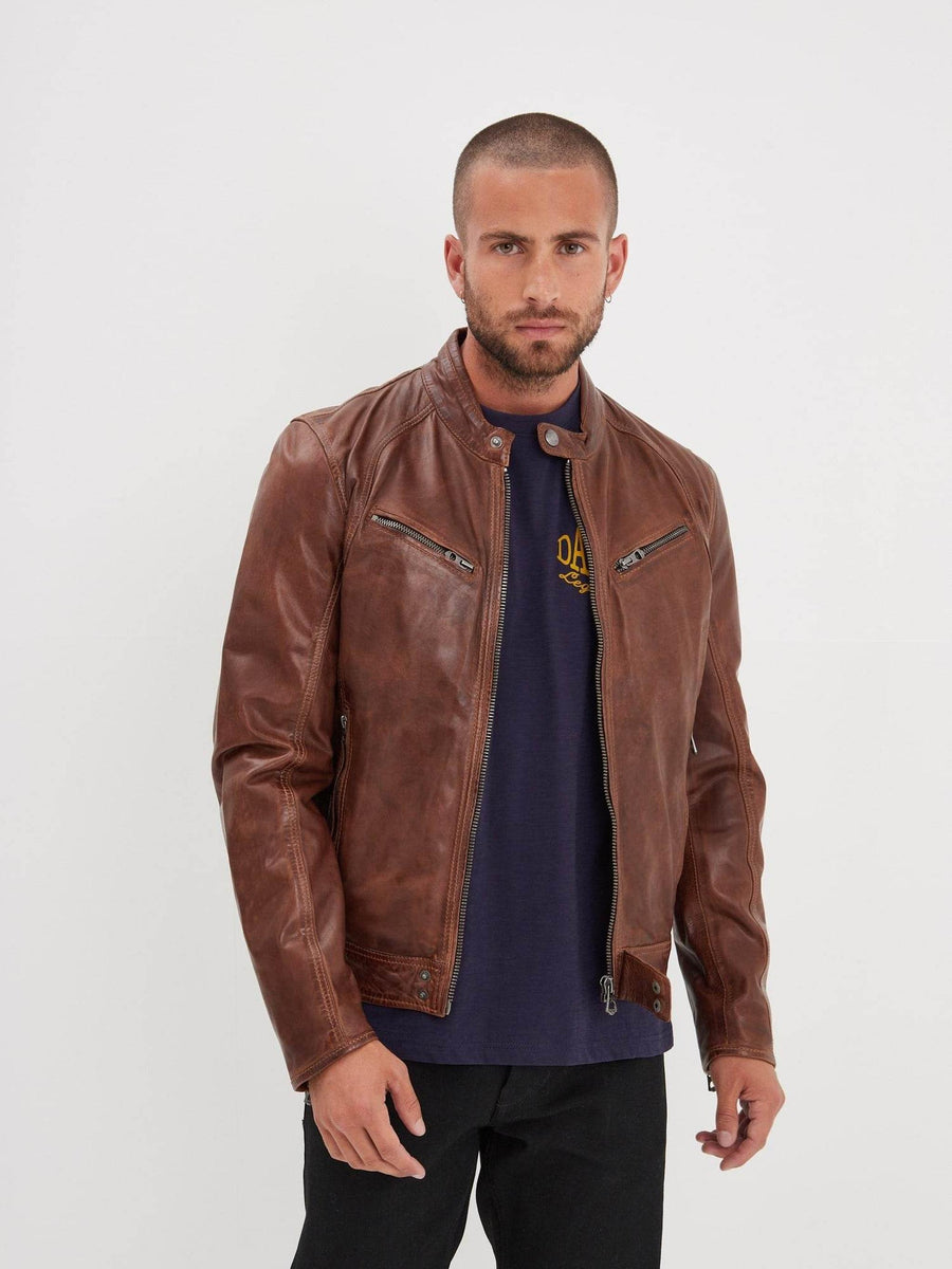 Daytona73 Dustin Sheep Tiger Jacket — Bison / Black-DAYTONA73-Industrie