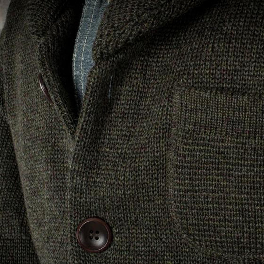 Fleurs de Bagne Cardigan L'Enfant du Malheur — Kaki Homme-FLEURS DE BAGNE-Industrie