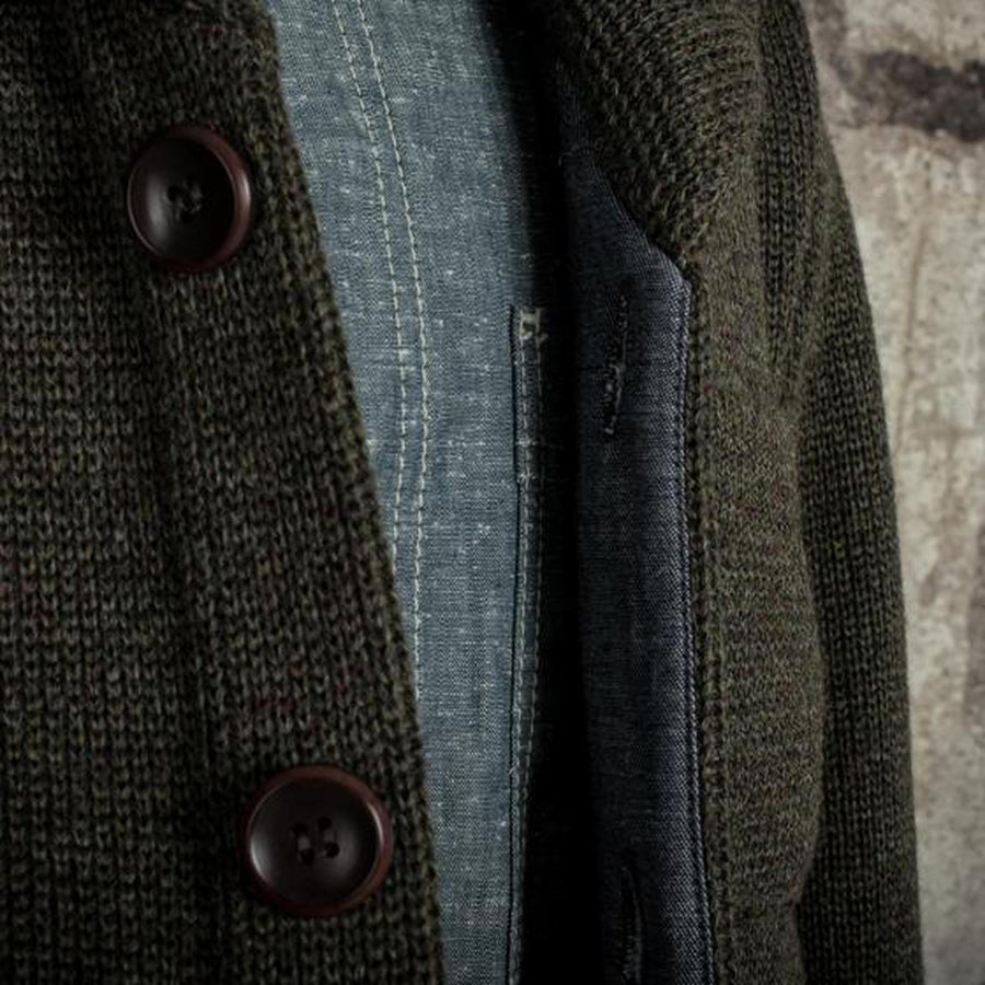 Fleurs de Bagne Cardigan L'Enfant du Malheur — Kaki Homme-FLEURS DE BAGNE-Industrie
