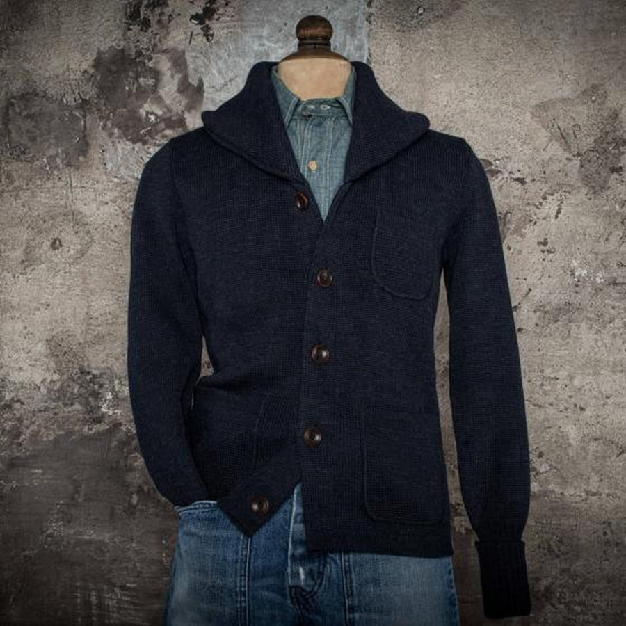 Fleurs de Bagne Cardigan L'Enfant du Malheur — Navy