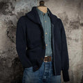 Fleurs de Bagne Cardigan L'Enfant du Malheur — Navy Homme-FLEURS DE BAGNE-Industrie