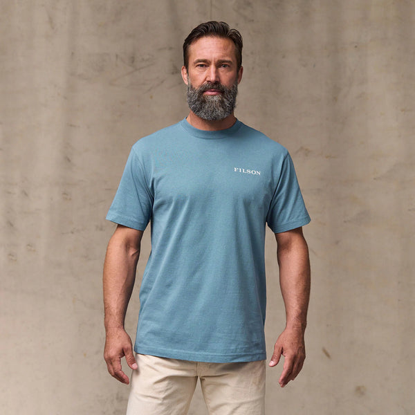 Filson T-shirt SS Scenic Graphic — Black / Basswood / Blue Fin