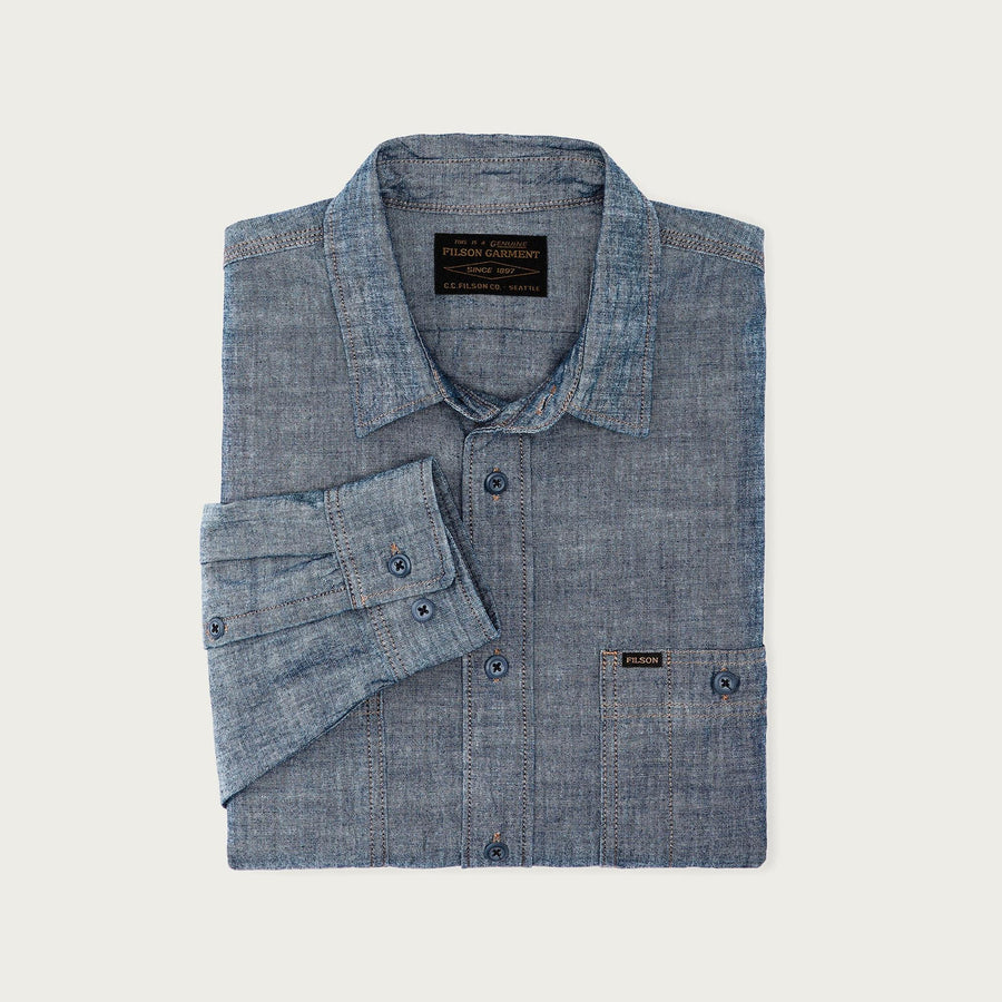 Filson Chambray CPO Shirt — Rinsed Indigo Chambray Homme-FILSON-Industrie
