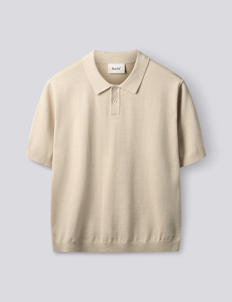 Forêt Sea Cotton Linen Polo — Navy / Oatmeal