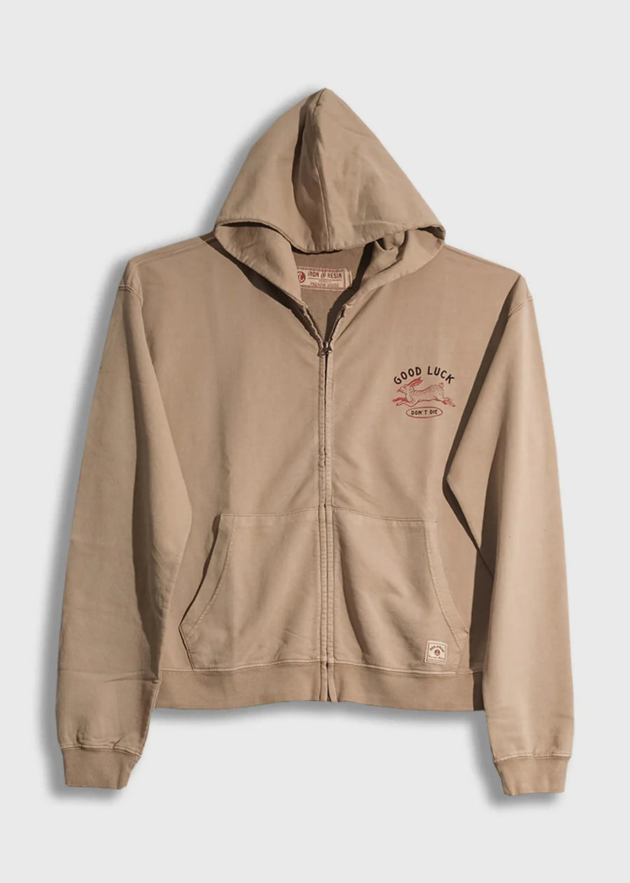 Iron and Resin Good Luck Zip Hoodie — Black / Tan Homme-IRON & RESIN-Industrie