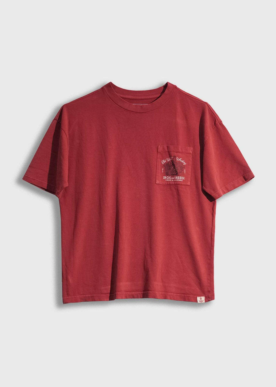 Iron and Resin Old Whiskey Pocket Tee — Black / Marsala Homme-IRON AND RESIN-Industrie