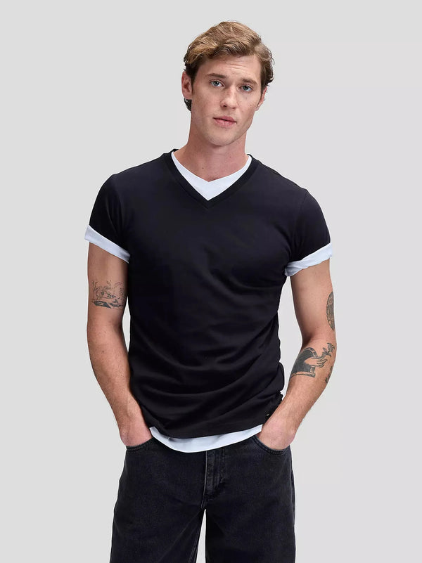 Lee Pack Twin V-Neck T-Shirt — Black & White SS26