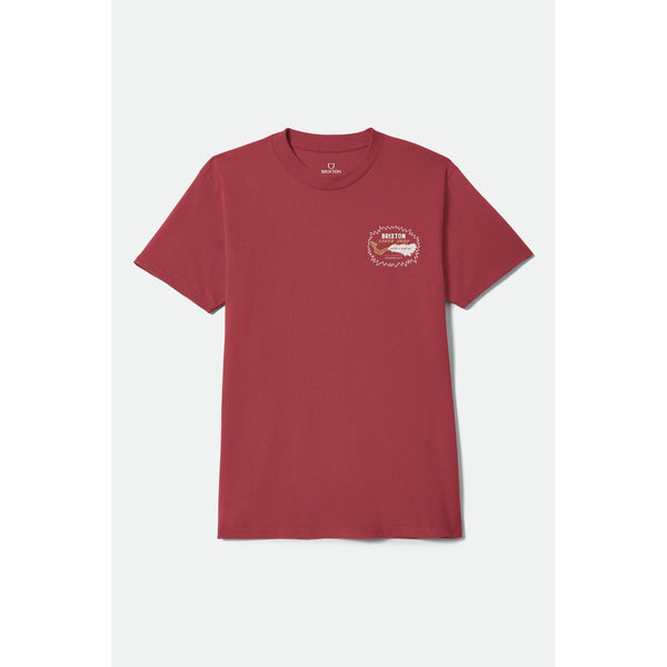 Brixton Mavis T-Shirt — Black Worn Wash / Robust Red Worn / White