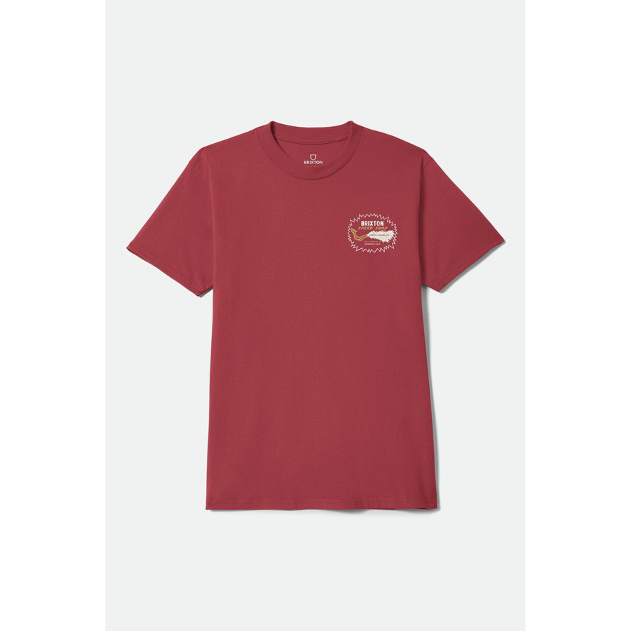Brixton Mavis T-Shirt — Black Worn Wash / Robust Red Worn / White