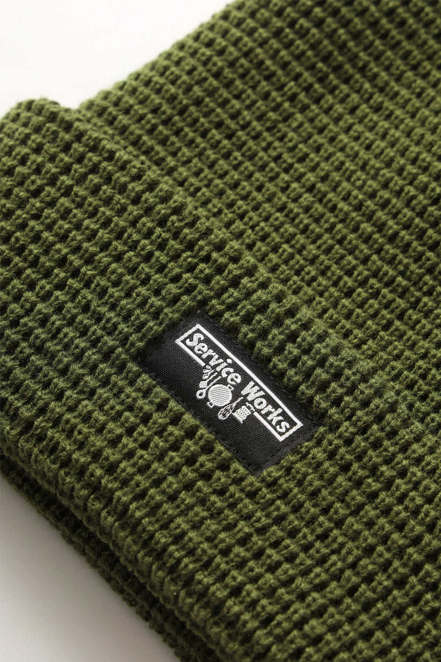 SERVICE WORKS   Waffle Logo Beanie   Olive   3